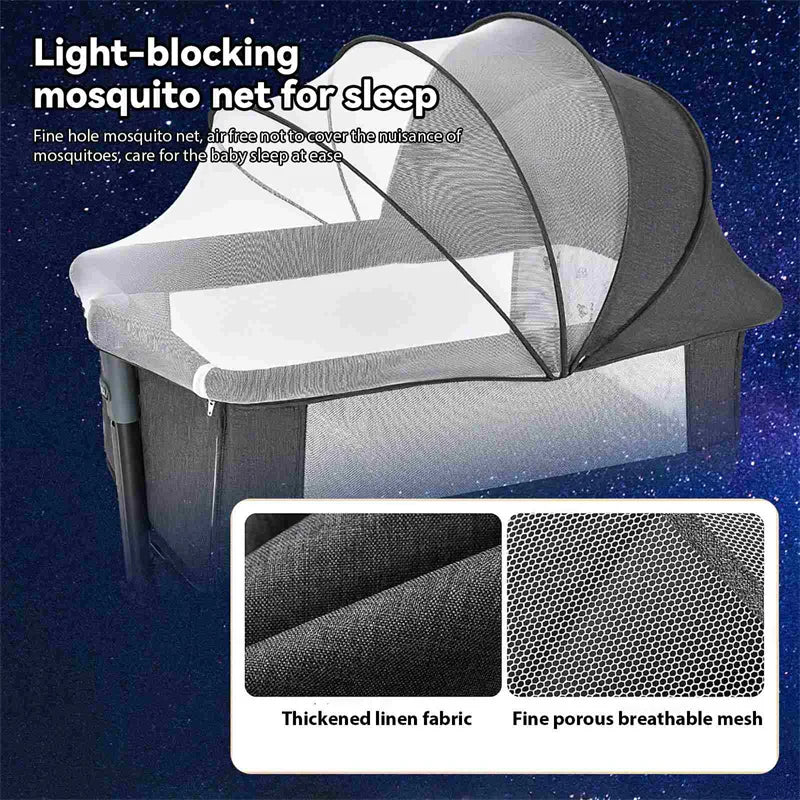 Baby Cradle folding King Bed, Baby Bed, mosque Net, Adjustable wide Storage Bag, Adjustable Portable Bed Baby Bed
