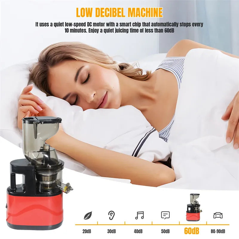 2025 New Juicer Machines 3.15inch Slow Cold Press Juicer with Large Feed Chute Cold Press Juicers for Vegetables and Fruits