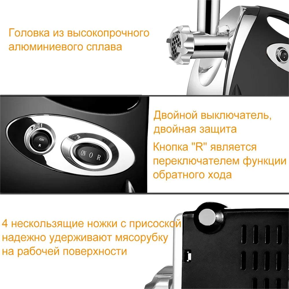 Multifunctional Electric Meat Grinder 2800W Duty Meat Mincer Sausage Grinder Stainless Steel Food Processor Sausage Stuffer