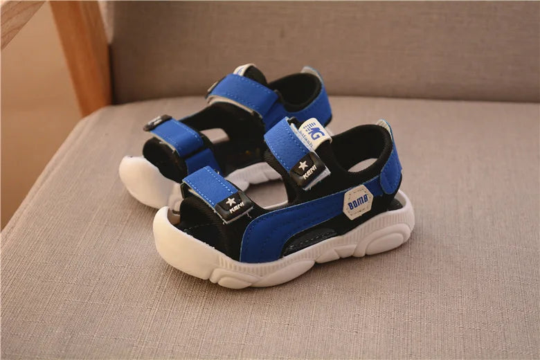 Princepard 2022 Summer Boys' Sandals – Soft Sole Beach Shoes with Anti-Kick Baotou Design for Infants and Toddlers
