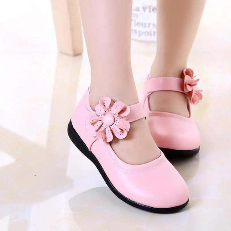 Leather Shoes for Children Wedding Dress Princess School Shoes Kids Summer Bow-knot Black Student Sandals