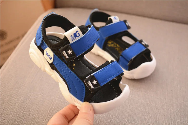 Princepard 2022 Summer Boys' Sandals – Soft Sole Beach Shoes with Anti-Kick Baotou Design for Infants and Toddlers