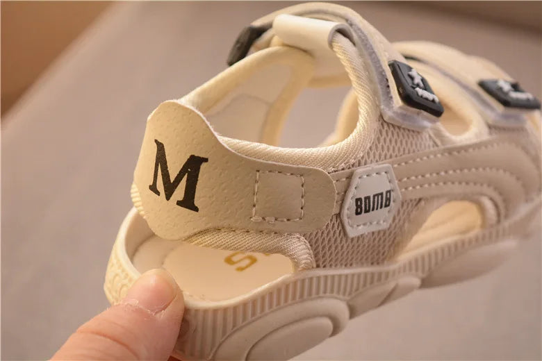 Princepard 2022 Summer Boys' Sandals – Soft Sole Beach Shoes with Anti-Kick Baotou Design for Infants and Toddlers