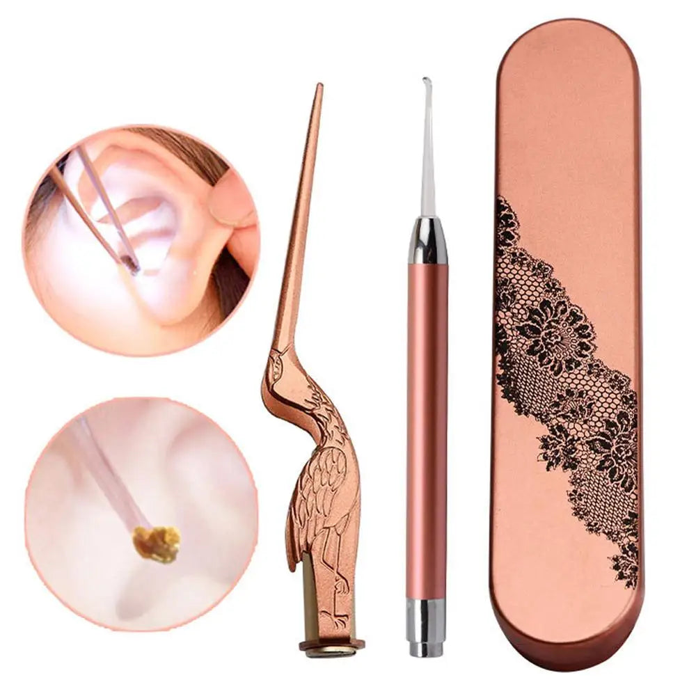 Convenient Ear Cleaner Wax Removal Tool Flashlight Earpick Cleaning Earwax Remover Luminous Curette Light Spoon