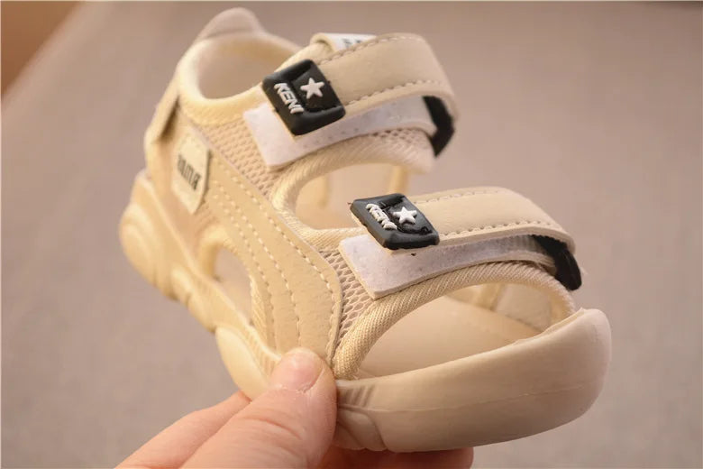 Princepard 2022 Summer Boys' Sandals – Soft Sole Beach Shoes with Anti-Kick Baotou Design for Infants and Toddlers