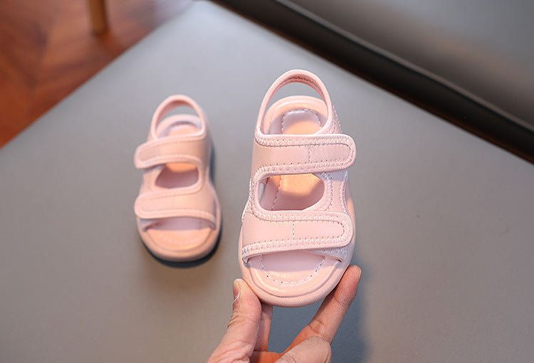 Summer Boys' Fashion Sandals – Breathable White Slip-On Shoes for Toddlers and Kids (Sizes 21–30)