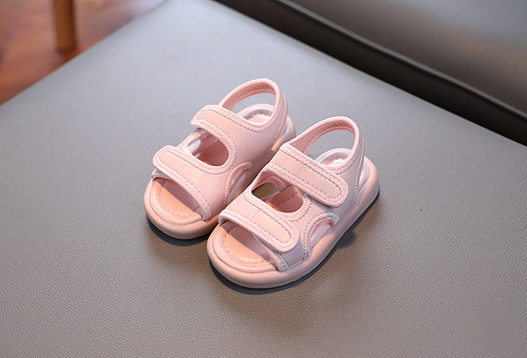 Summer Boys' Fashion Sandals – Breathable White Slip-On Shoes for Toddlers and Kids (Sizes 21–30)
