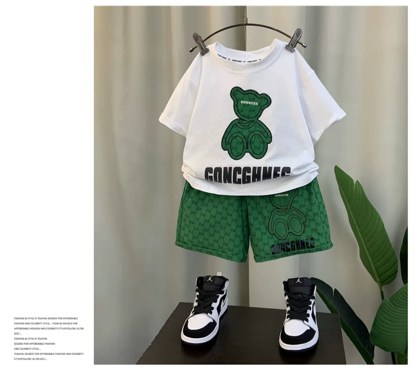 Children Boy Clothes Set Kid Girls Cartoon Bear Tshirts and Shorts 2 Pieces Suit Baby Letter Print Top Bottom Suit Tracksuits