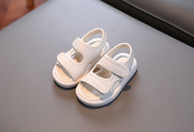 Summer Boys' Fashion Sandals – Breathable White Slip-On Shoes for Toddlers and Kids (Sizes 21–30)