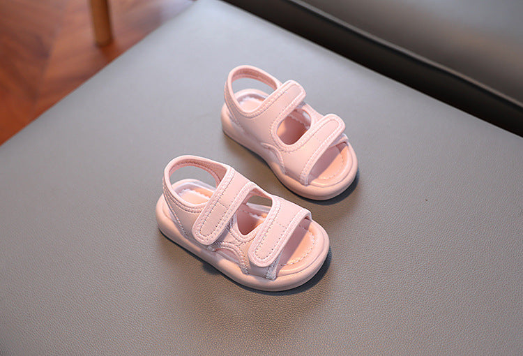 Summer Boys' Fashion Sandals – Breathable White Slip-On Shoes for Toddlers and Kids (Sizes 21–30)