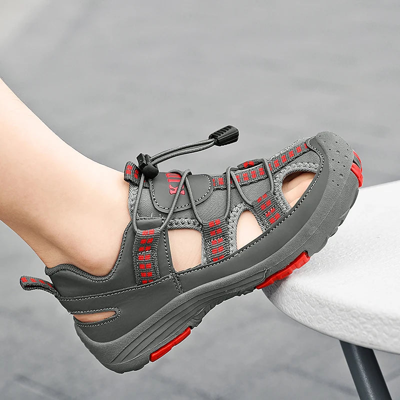 Boys Outdoor Sandals Brand Children Breathable Summer School Sports Shoes New Children's Soft Non-slip Beach Sandals Size 30-39
