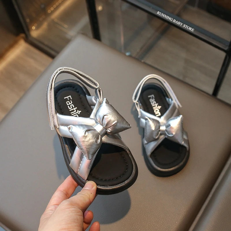 Sandals for Girls Fashion Summer Shoes 2-12 Year Kids Open Toe Matte PU Leather Shoes Girl Slingbacks Children Slides Hot H05066