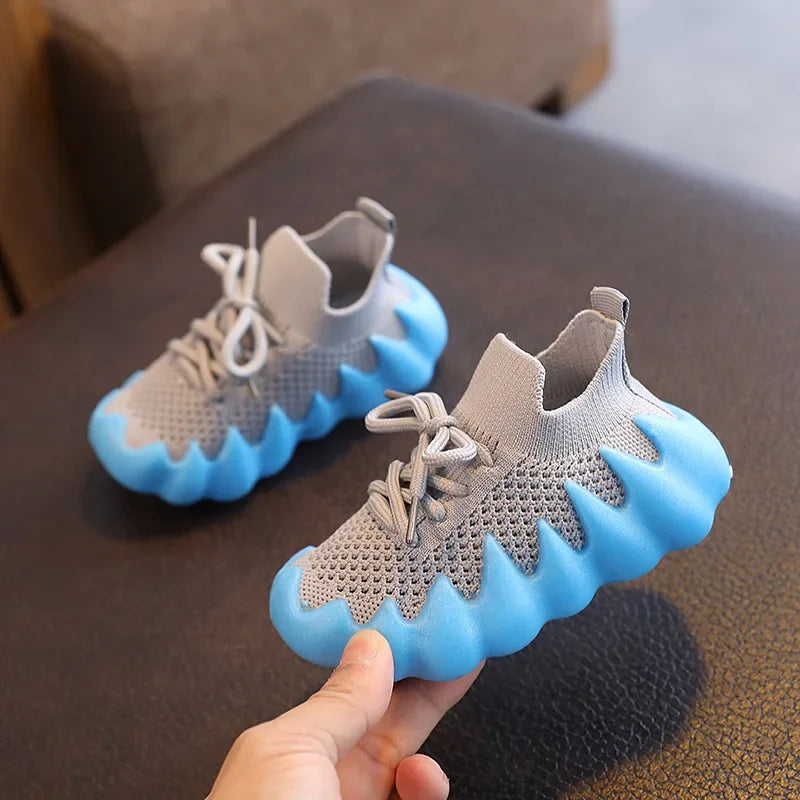 Luxury Designer Children Running Sneakers Boys Kids Shoes Mesh Breathable Anti-Slip Sport Casual Shoes Fashion Toddler Flat Shoe