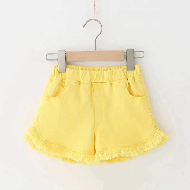 Summer Children Jeans Boys Girls Cotton Shorts Splice Stretch Denim Shorts Korean Teenage Trousers Wear Kids Clothing 2-12Yrs