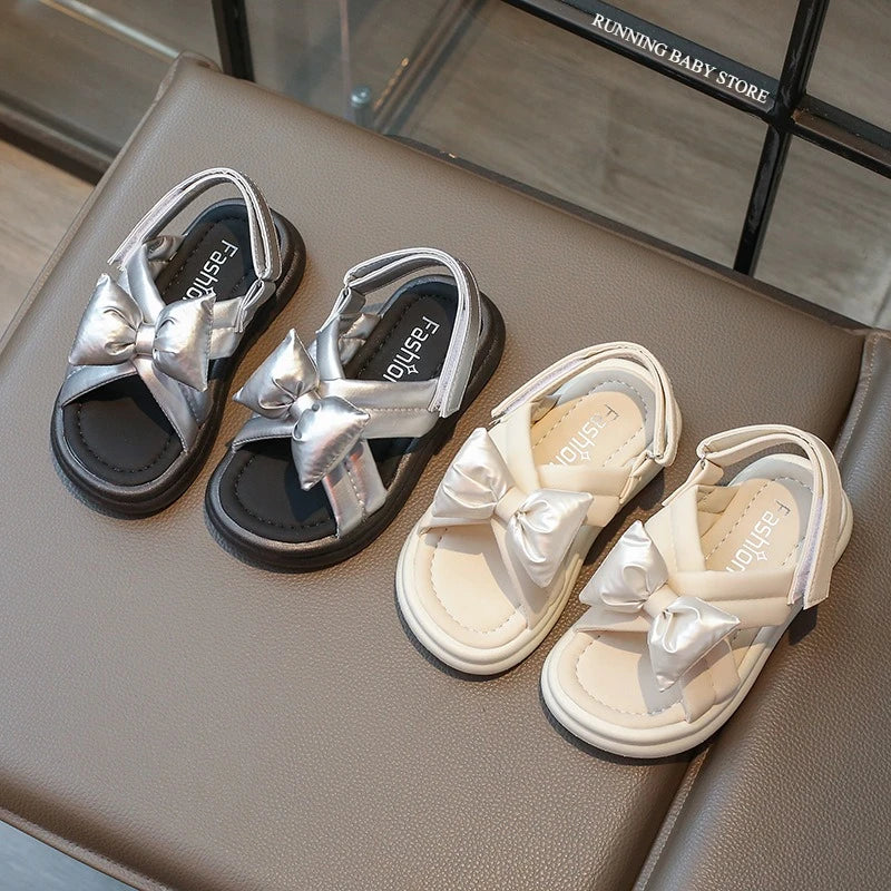 Sandals for Girls Fashion Summer Shoes 2-12 Year Kids Open Toe Matte PU Leather Shoes Girl Slingbacks Children Slides Hot H05066