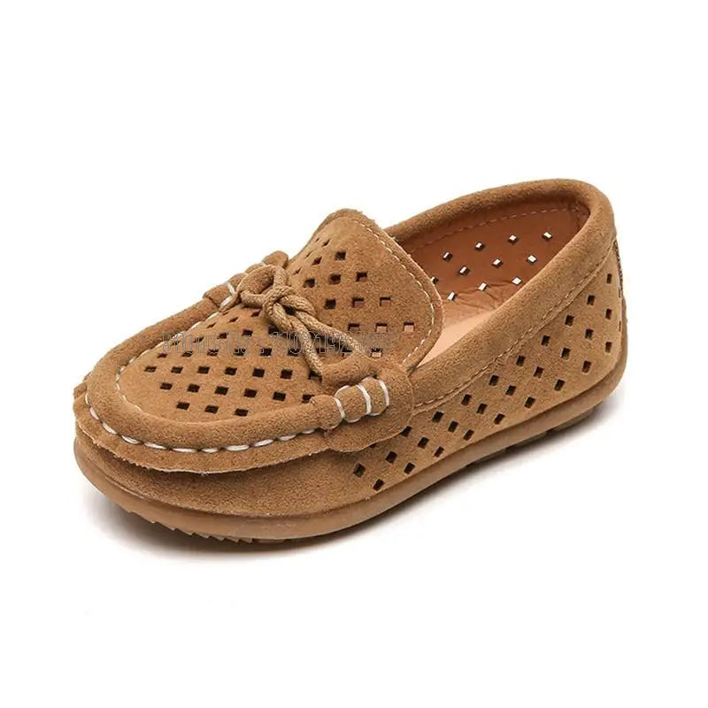 Children Colors Boys Casual Leather Kids Hollowed Out Loafers Toddler Slip-on Soft Boat Moccasin Shoes