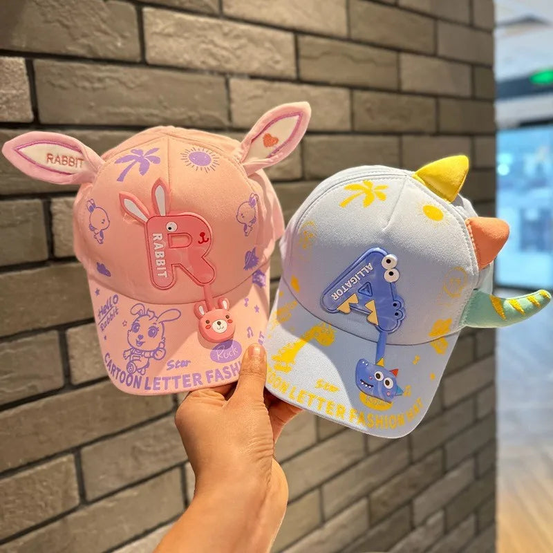 Cartoon Animals Kids Baseball Cap Cute Children Sunshade Duck Tongue Caps 2-7Year Boy Girl Outdoor Sport Visors Baby Peaked Hat