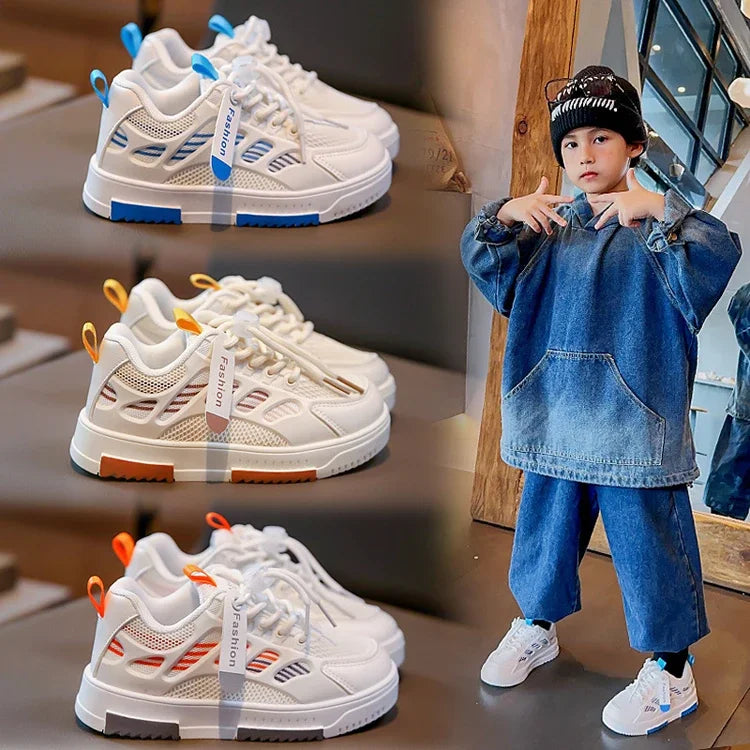 Kids' Breathable Sport Sneakers – Non-Slip Casual Outdoor Shoes for Boys and Girls, Ideal for Autumn and School Wear