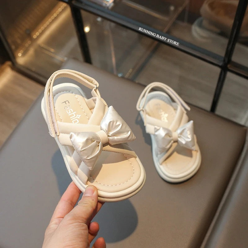 Sandals for Girls Fashion Summer Shoes 2-12 Year Kids Open Toe Matte PU Leather Shoes Girl Slingbacks Children Slides Hot H05066