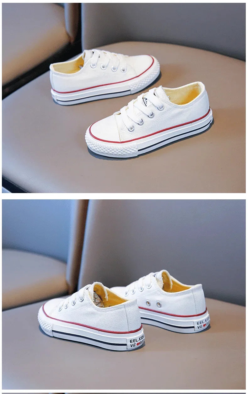 Children's Canvas Sneakers – Low-Top Casual Sports and Running Shoes for Boys and Girls, Ideal for School and Everyday Wear