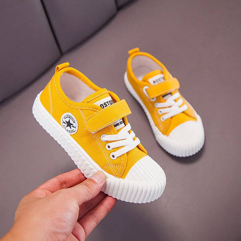 Children's Canvas Shoes Soft Sole Comfortable Cookie Shoes Boys and Girls Breathable Non-slip Leisure Sports Canvas Shoes