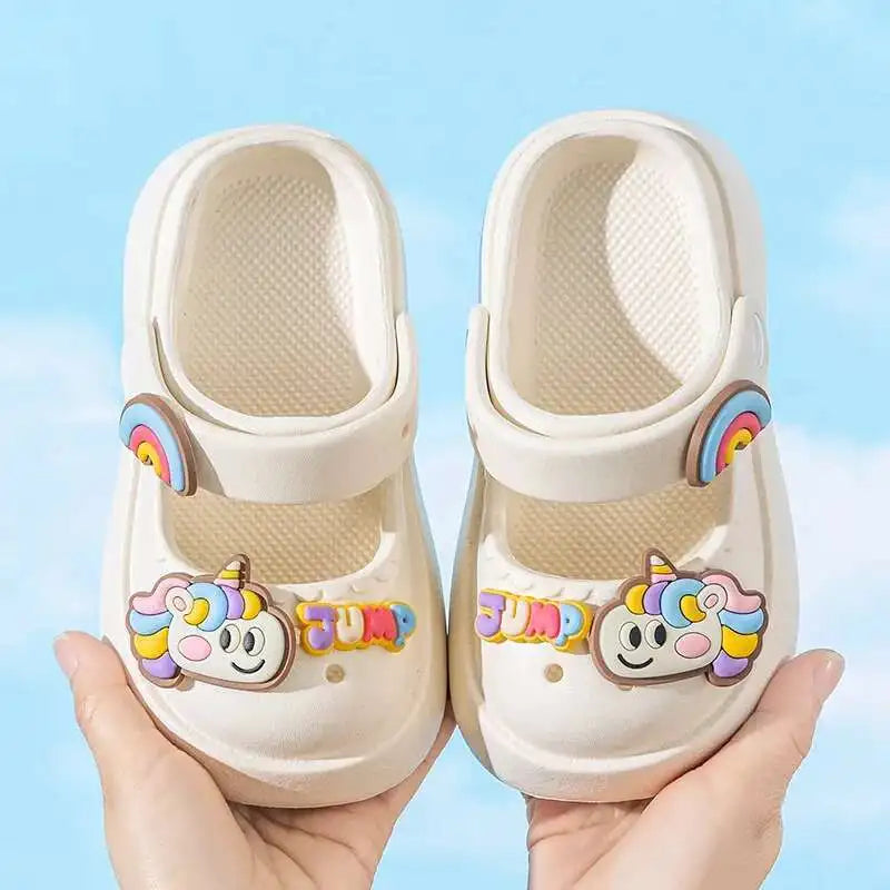 Unicorn Children's Summer Shoes Cartoon EVA Outdoor Slippers For Toddler Girls Soft Bottom Kids Beach Slippers