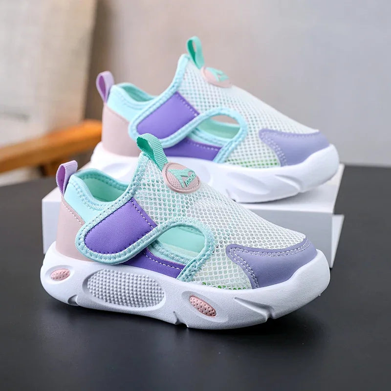 Summer Kids Boys Shoes Breathable Mesh Running Shoes For Girls Lightweight Hook Loop Toddler Shoes Child Sneakers tenis infantil