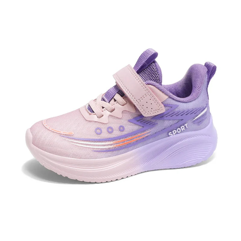 New boys' shoes Young men's flying woven breathable running shoes CuHK children's lightweight soft soled student sports shoes