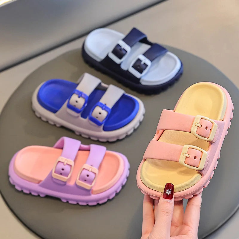 Children's Slippers Summer Removable Non-slip Home Beach Baby Slippers Comfortable Boys Girls Daily Kids Sandals High Quality