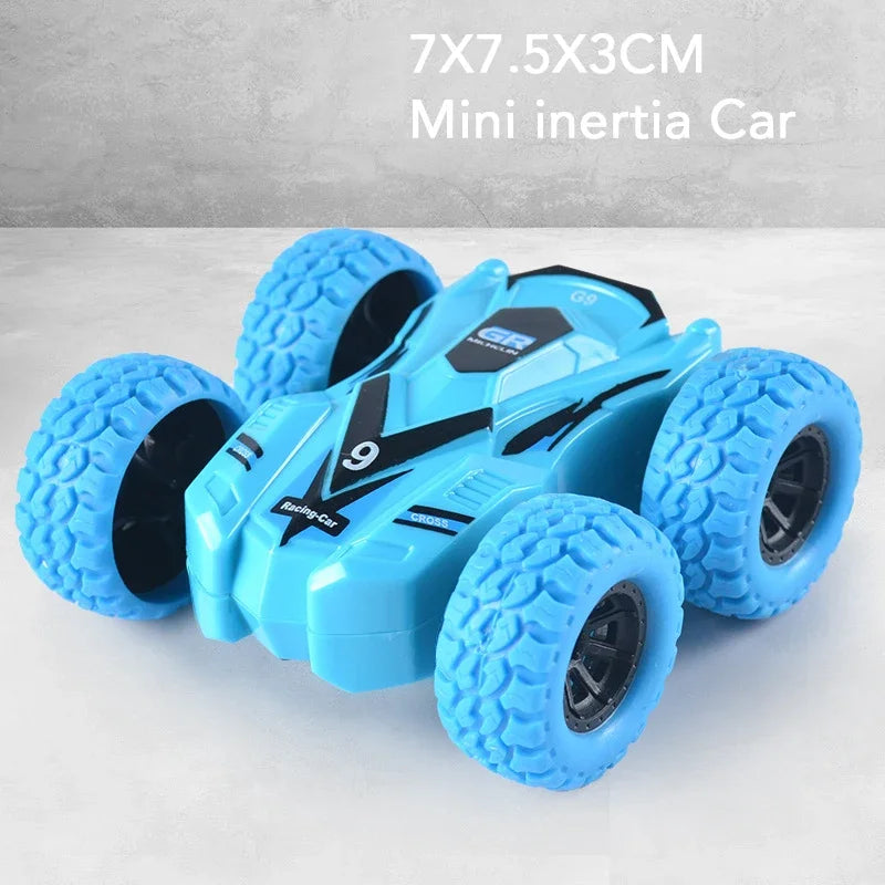Double-Side Vehicle Inertia Car Collision Automatic Turnover Running Car Toy 360 degrees Rotating Graffiti Color Toys Car Gifts