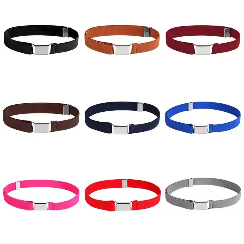 1pcs Kids Elastic Belts Boy Girl Adjustable Elastic Canvas Waistband Stretch Waist Belt With Buckle Student Belt Neutral Belts