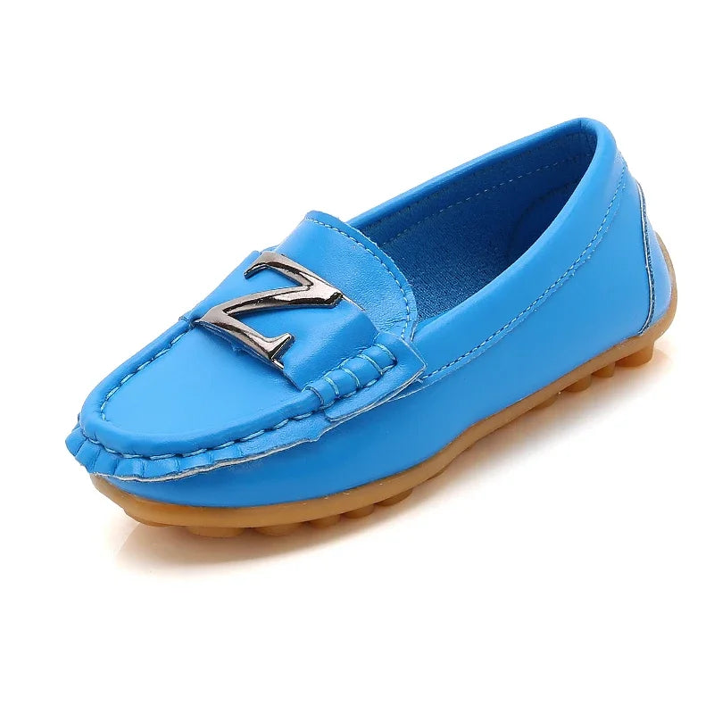 Children Leather Shoes for Toddlers Big Boys Kids Loafers Flats for Wedding Party Performance Black White Candy Color 21-36 Soft