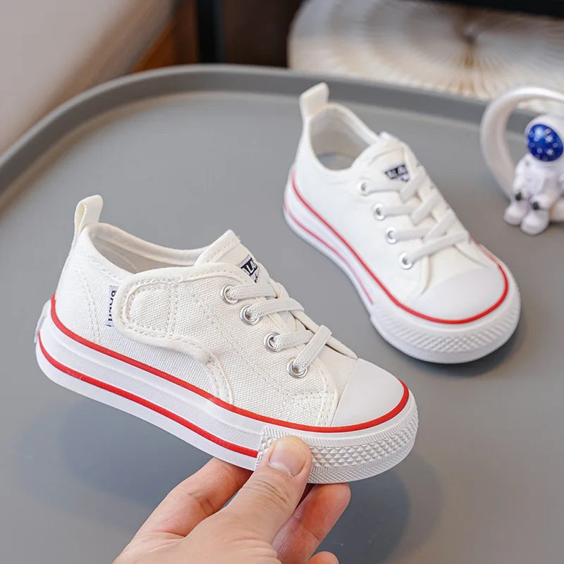 Children Canvas Shoes Sneakers Parent-Child Shoes Boys Shoes Girls Kindergarten White Cloth Shoes Small White Shoes Board Shoes
