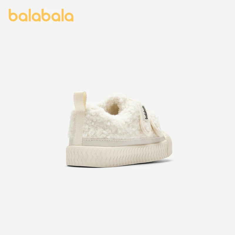 Balabala Baby Walking Shoes Baby Boys Girls 2024 New Winter Plus Velvet New Warm Cute Comtable Trendy Kids Shoes