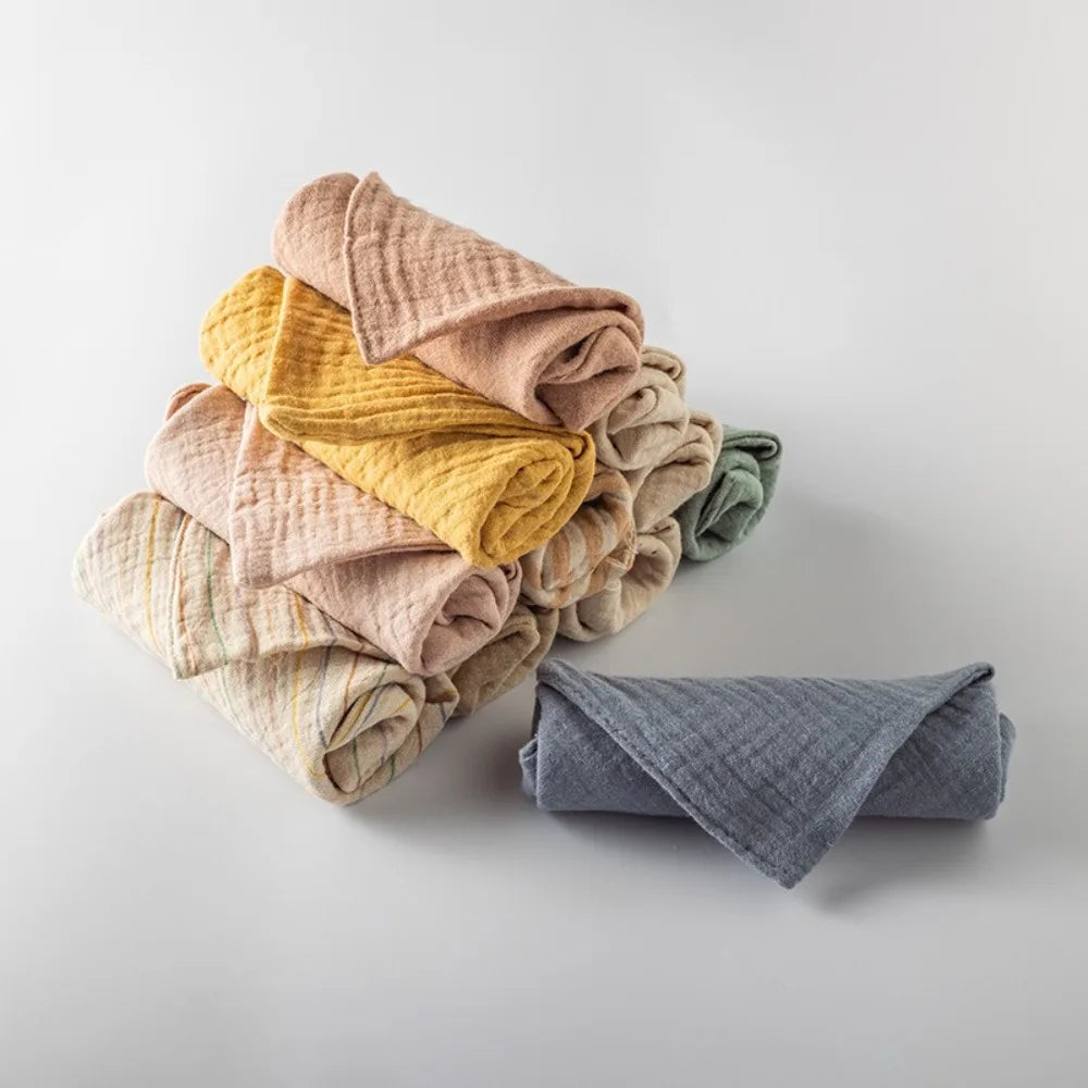 3/5Pcs 6-Layer Pure Cotton Baby Cotton Washcloth Soft Gauze Cotton Newborn Burp Cloth Absorbent Baby Towels Square Towels