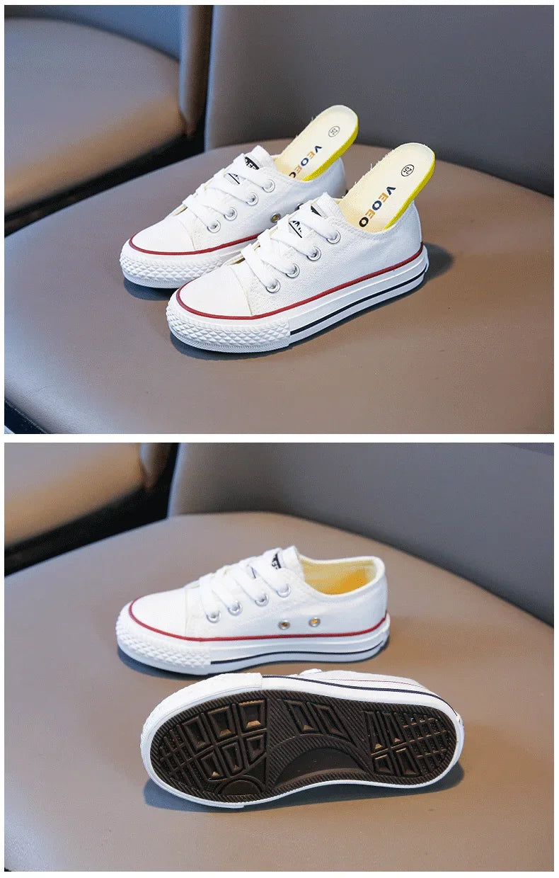 Children's Canvas Sneakers – Low-Top Casual Sports and Running Shoes for Boys and Girls, Ideal for School and Everyday Wear