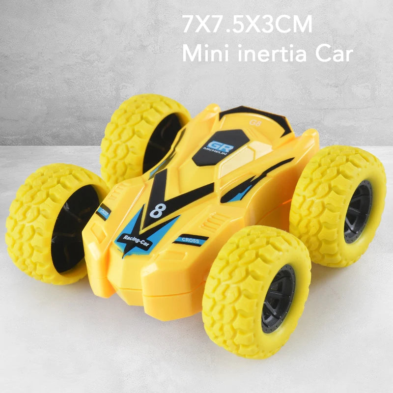 Double-Side Vehicle Inertia Car Collision Automatic Turnover Running Car Toy 360 degrees Rotating Graffiti Color Toys Car Gifts