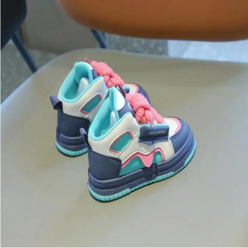 Children's Sports Shoes 2025 Autumn Edition Boys' Casual Board Shoes High Top Girls' Bread Shoes Baby Dad Shoes