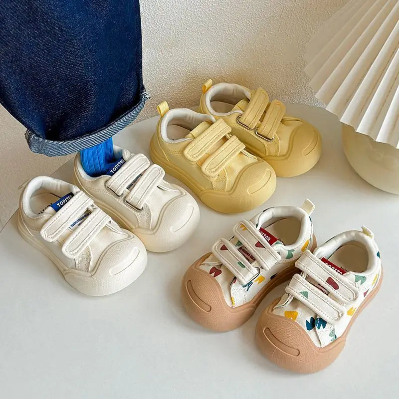 Kids Casual Canvas Shoes Autumn Children Sneakers Breathable Mesh Toddler Kids Outdoor Soft Soled Anti Slip Infant Walking Shoes
