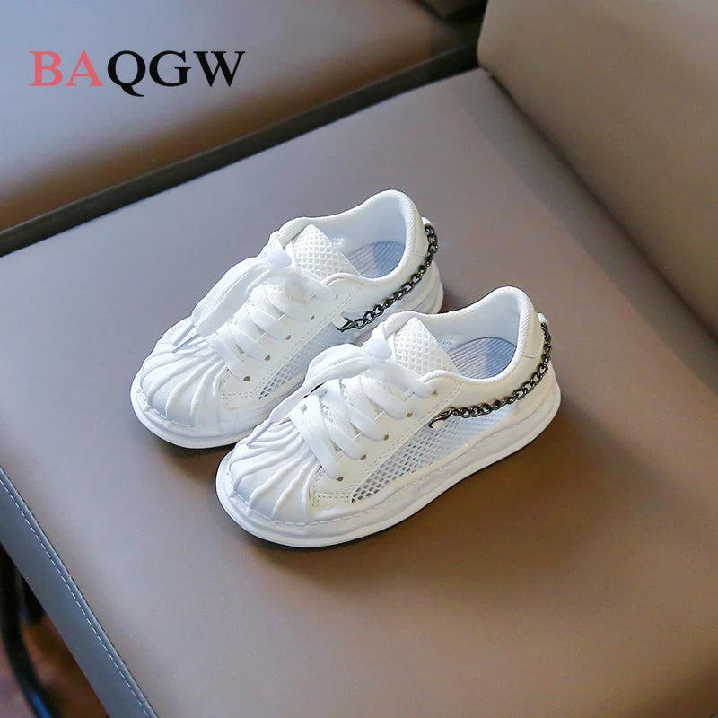 Children's Breathable Mesh Hollow Out Shoes Girls Boys Soft Bottom Toddler Shoes Baby Flat Shoes Non-slip Running Shoes Sneakers