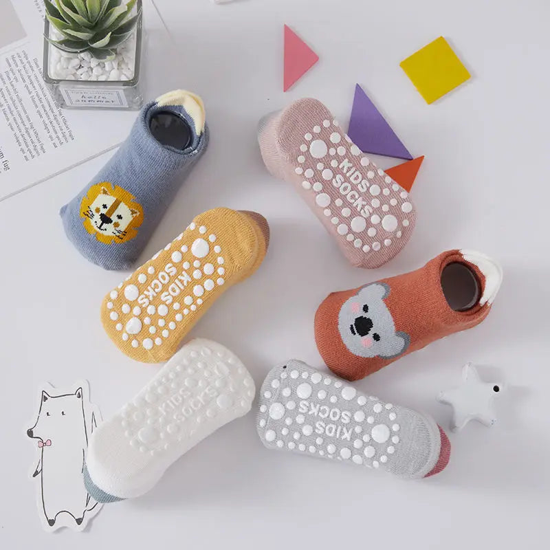 6Pairs/Lot Newborn Baby Socks Kids Boys Girls Cotton Cartoon Soft Sock Children Toddler Non-Slip Short Socks For 0-5Years