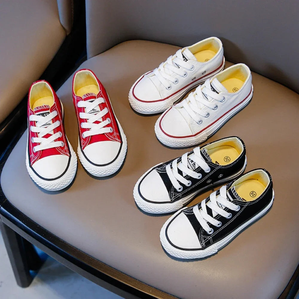 Children's Canvas Sneakers – Low-Top Casual Sports and Running Shoes for Boys and Girls, Ideal for School and Everyday Wear