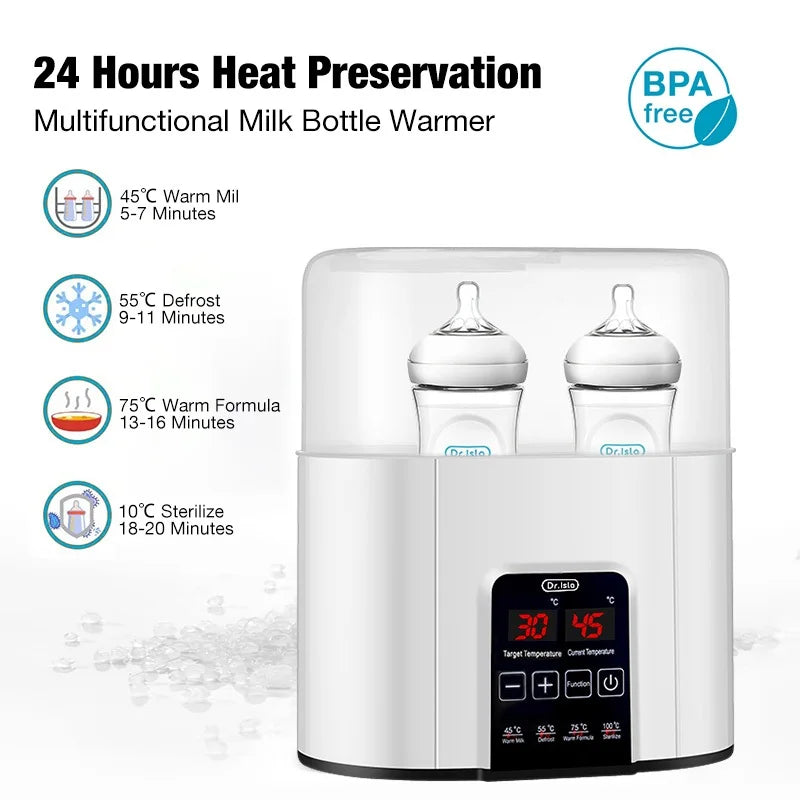 MAMIJOY Baby Bottle Warmer 24hours Heat Preservation Milk Warmer Steriliser Multi function Fast Baby Accessories Food Heater N20