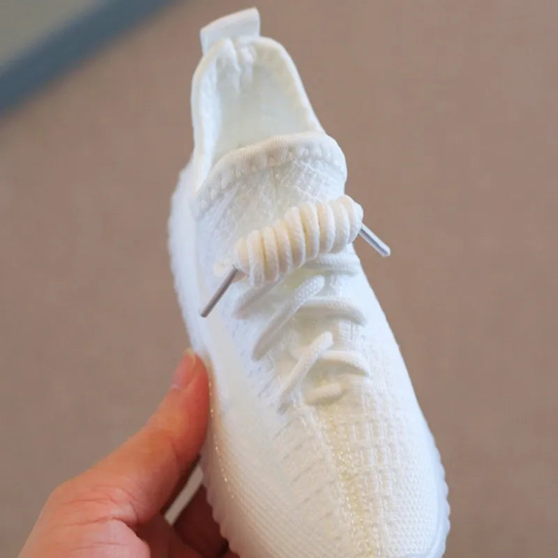 Children's Sports Shoes Spring Summer 2025 New Boys' Coconut Shoes Girls' Casual Mesh Shoes Breathable Baby White Shoes