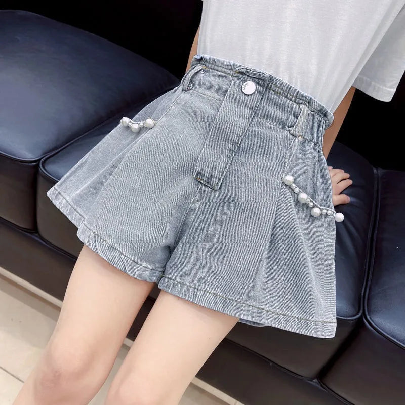 Childrens Clothing Girls Shorts Summer New Style Childrens Denim Shorts Girls Outerwear Pants Casual and Versatile