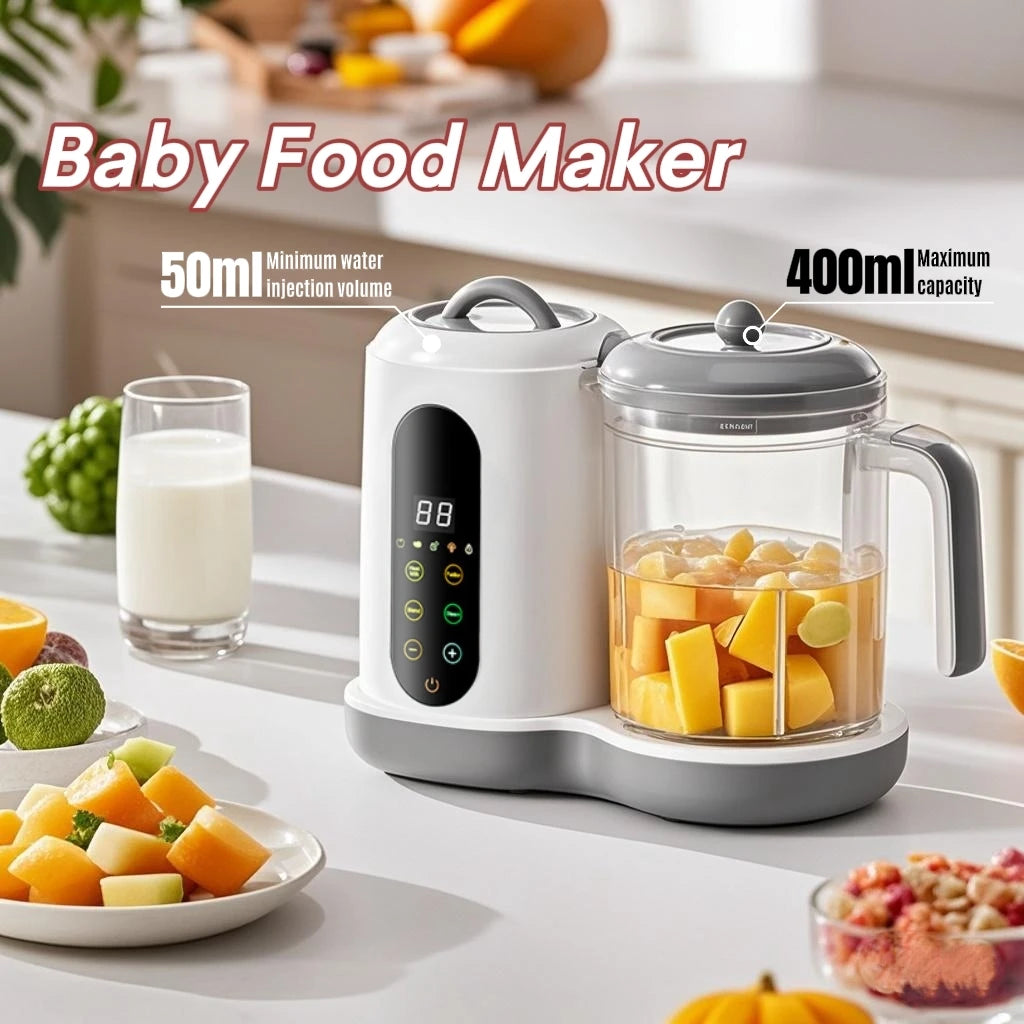 Multifunctional Baby Food Maker Automatic Baby Food Processor Steamer Food Mills Puree Blender Milk Warmer With Temp Display