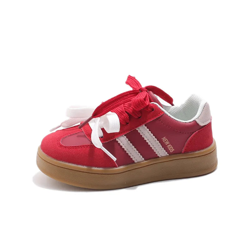 Children's Sneakers Kids Brand Design Stripes Casual Shoes Boys Girls Double Shoelace Sneakers Outdoor Walking Shoes Kids I02173