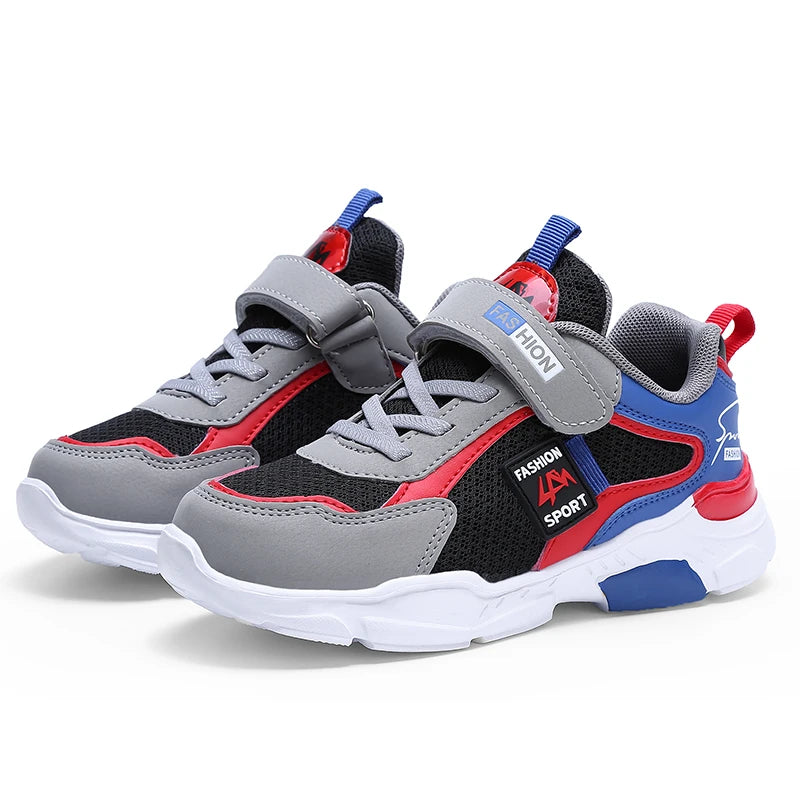 Children Casual Shoes for Boys Breathable Sneaker Summer Air Mesh Kids Hook&Loop Students School Shoe Size28-40