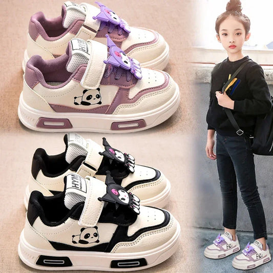 Children's Cute Melody Casual Board Shoes Girl's Cartoon Sneakers Spring and Autumn New Kawaii Kuromi Anti Slip Soft Sole Shoes