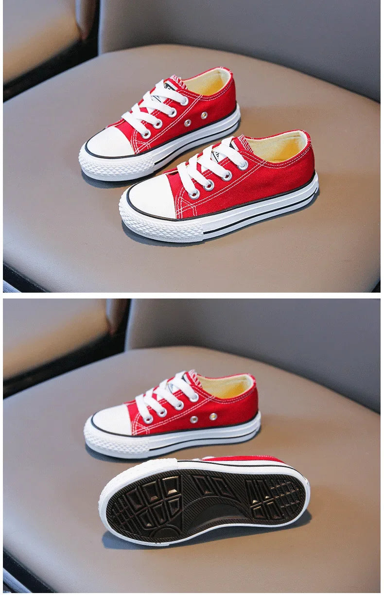 Children's Canvas Sneakers – Low-Top Casual Sports and Running Shoes for Boys and Girls, Ideal for School and Everyday Wear